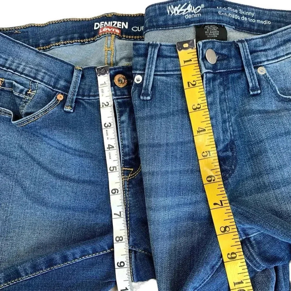 Levi's Mossimo Bundle of Two Denim Blue Jeans Skinny Mid Rise Stretchy Sizes 6S - Picture 13 of 15